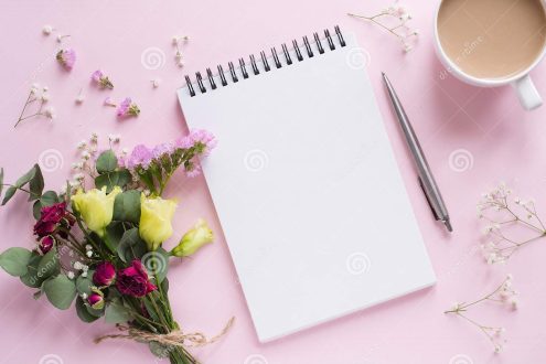 bouquet-flowers-notebook-pen-cup-coffee-bouquet-flowers-notebook-pen-cup-coffee-pink-background-172938232 מדרשת פסגות שיעורי תורה בפ"ת